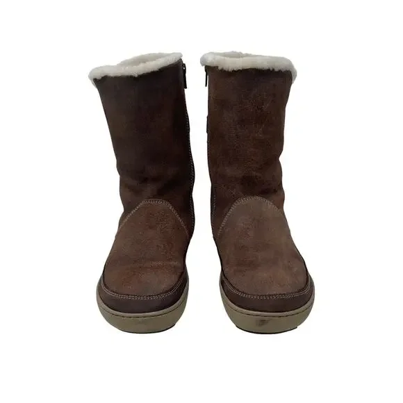 Birkenstock Woodbury Suede Leather Boots - Shearling - Dark Brown - Size 38 - Picture 4 of 9